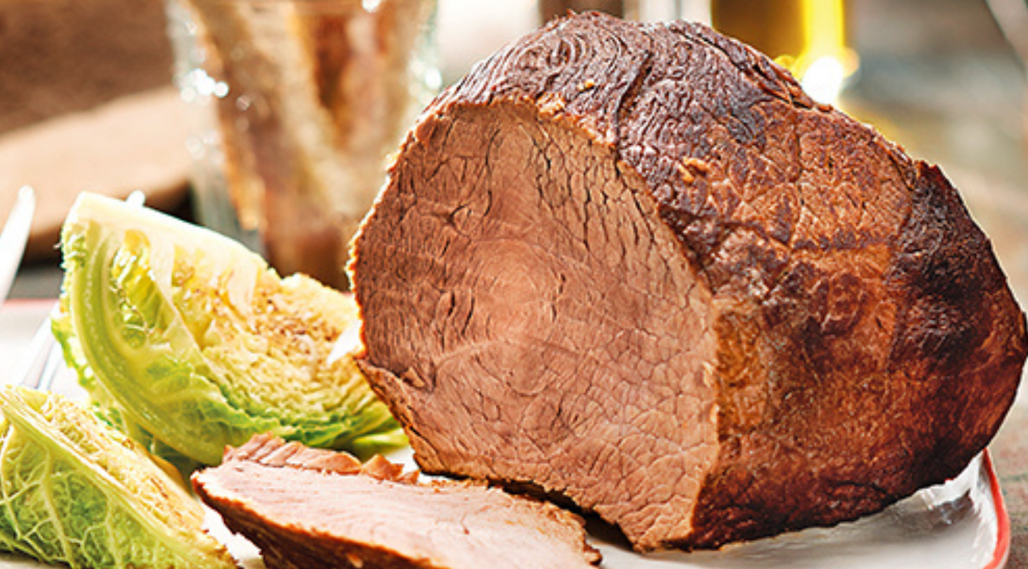 Bordeauxbraten mit Buchweizen-Dinkel-Kloß