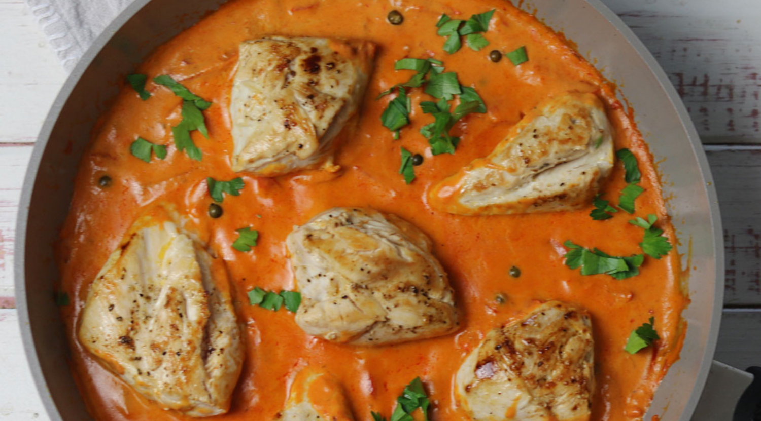 Hähnchen in Ajvar Rahmsauce