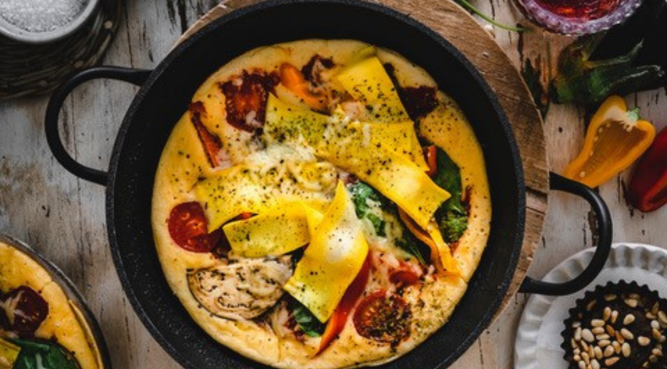 Vegetarische Pfannkuchen Pizza