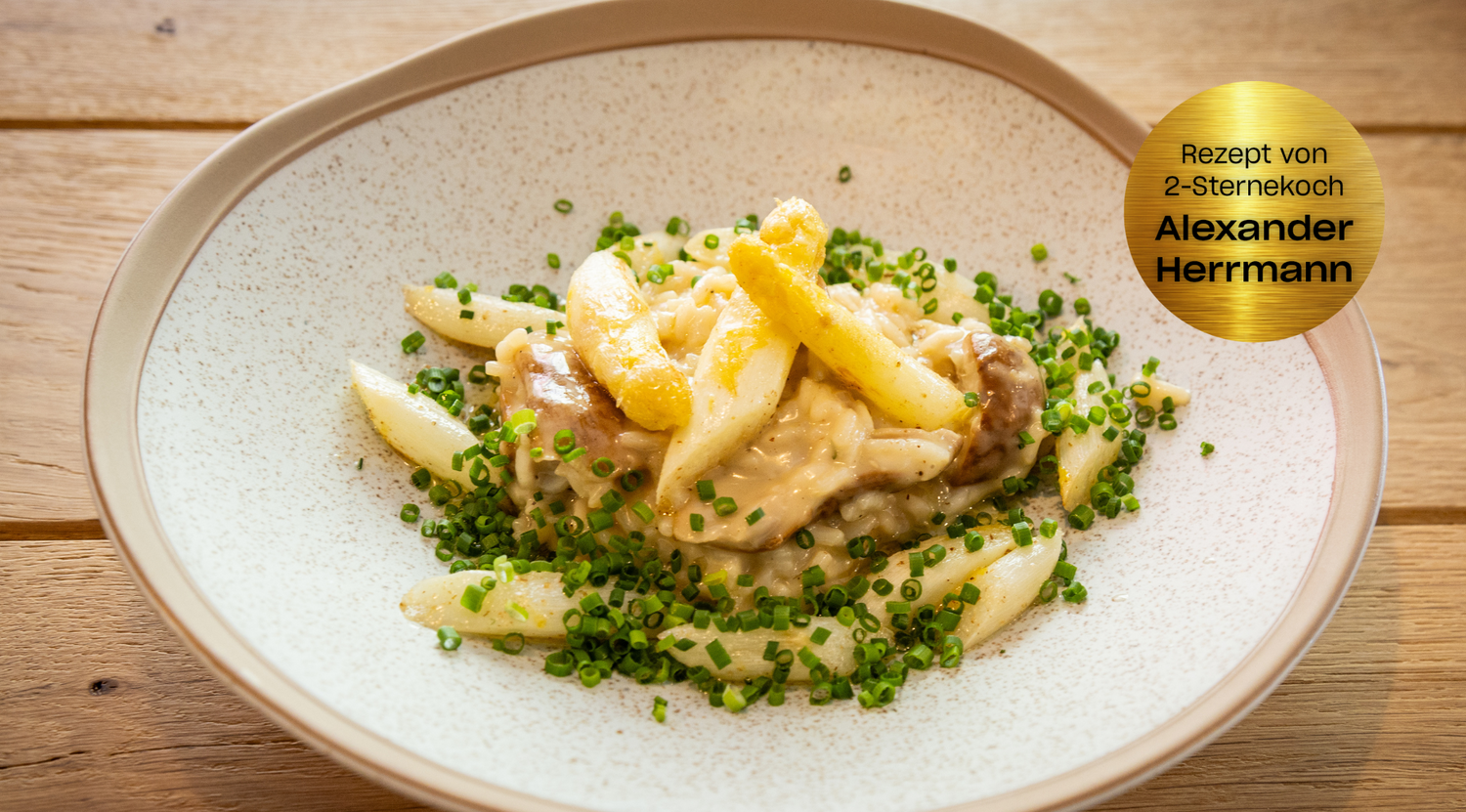Alexander Herrmanns Steinpilz Risotto mit Nussbutter-Spargel