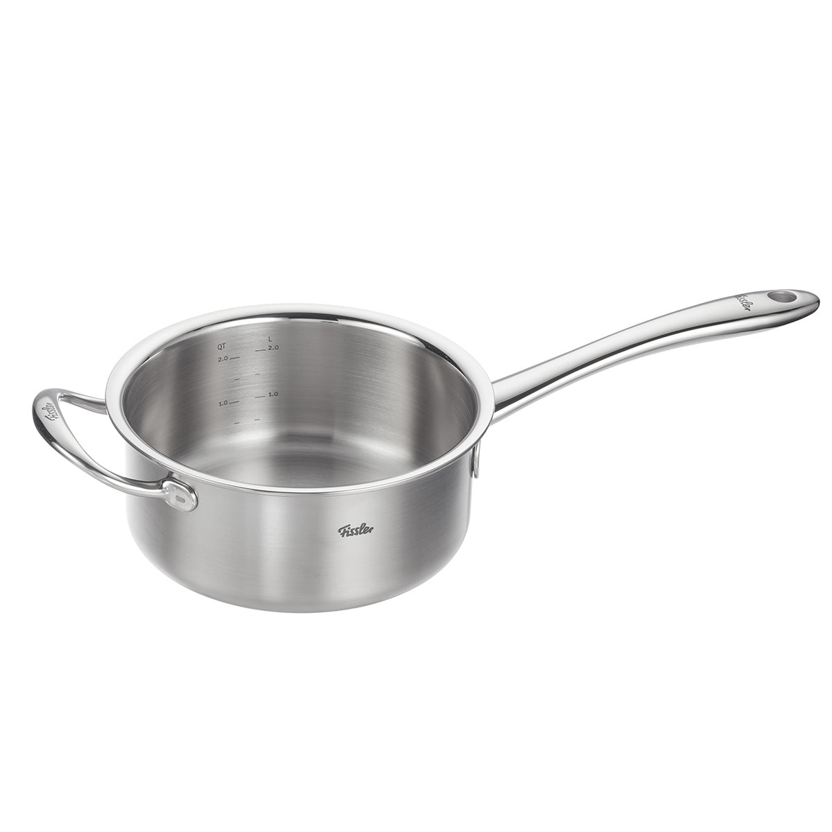 Fissler M5 Pro-Ply Saucepan, stainless steel, modern & functional, with 2 handles, Measuring Scale inside, dishwasher-safe, suitable for induction.