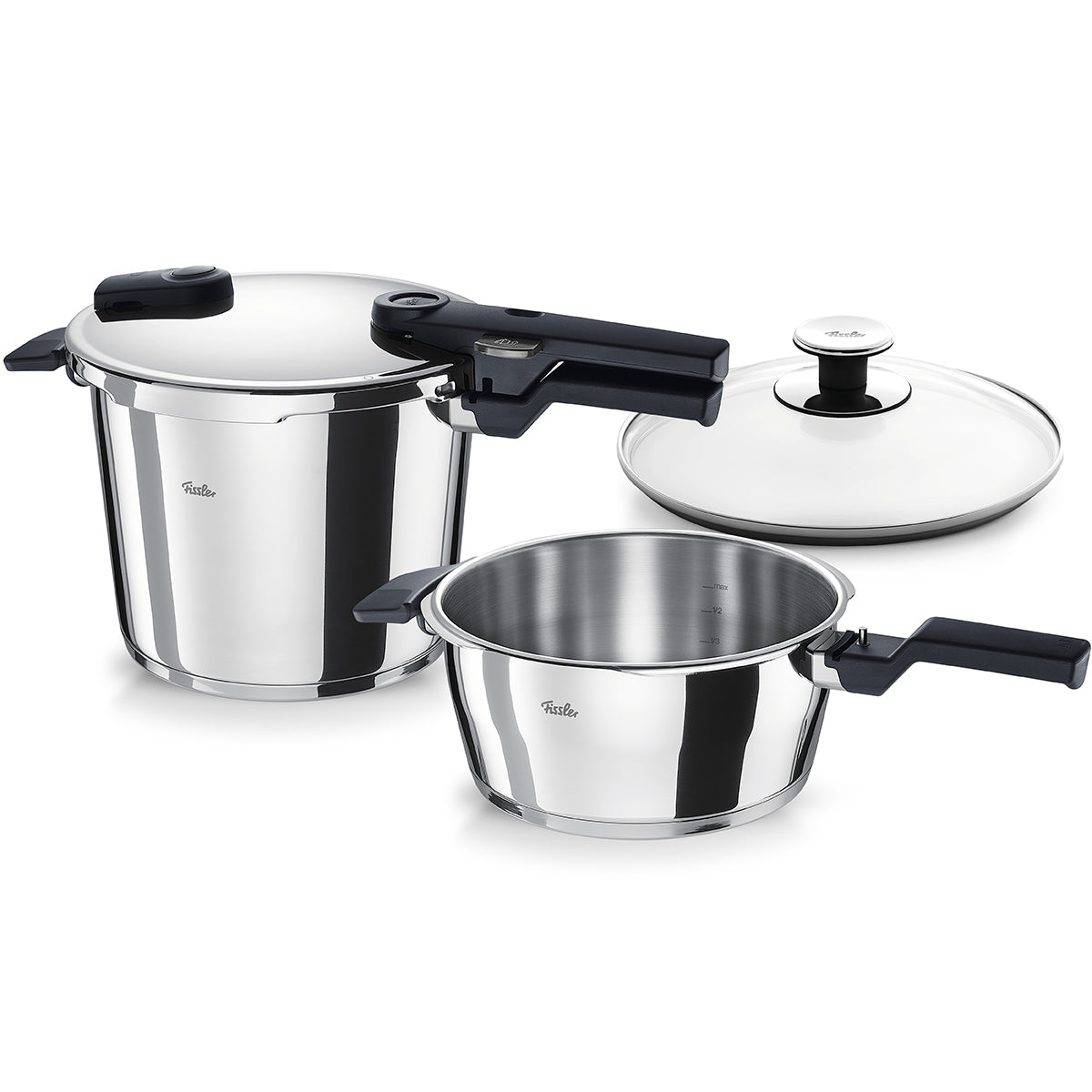 Vitaquick® Pressure Cooker Set, 3.5 & 6 L, Glass Lid | Fissler