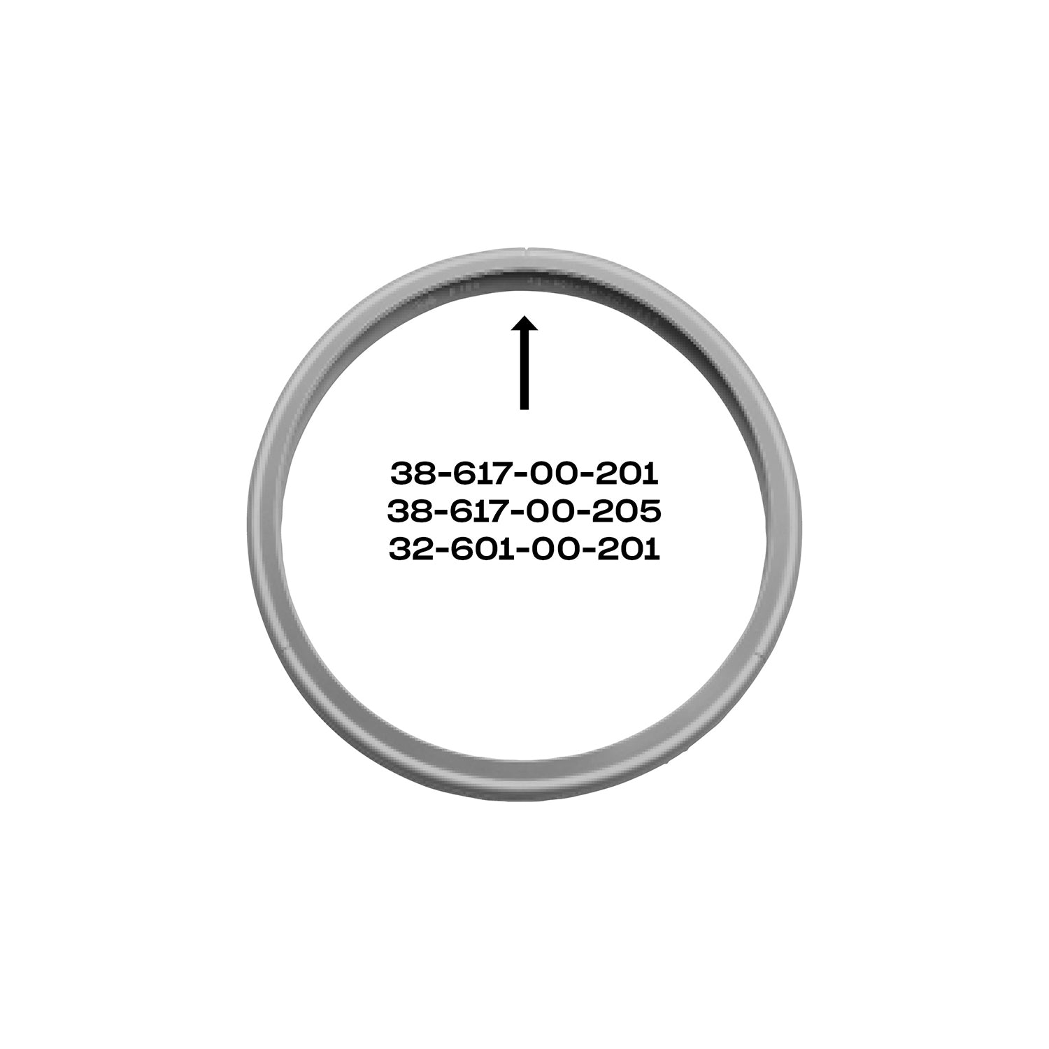 Fissler Sealing Ring 18 cm for Pressure Cookers Before 2010, Robust & Precise, with Arrow and Part Number on White Background.