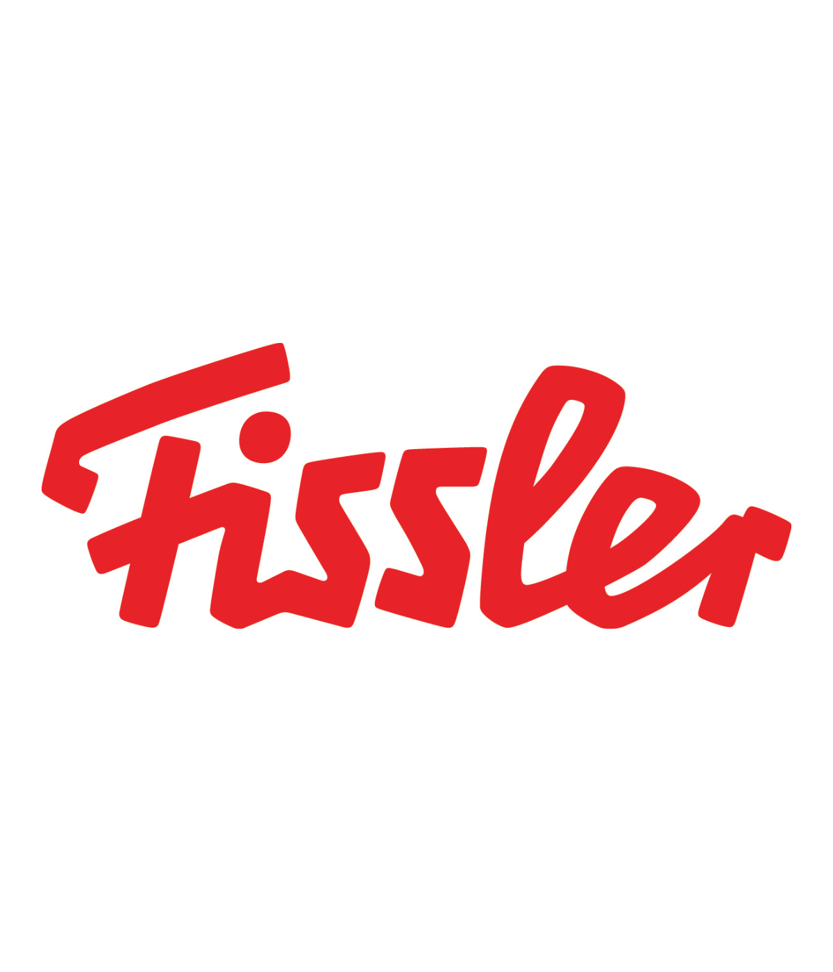 Fissler logo with red lettering on a white background, representing cookware, pressure cookers, and kitchen accessories made from German stainless steel.